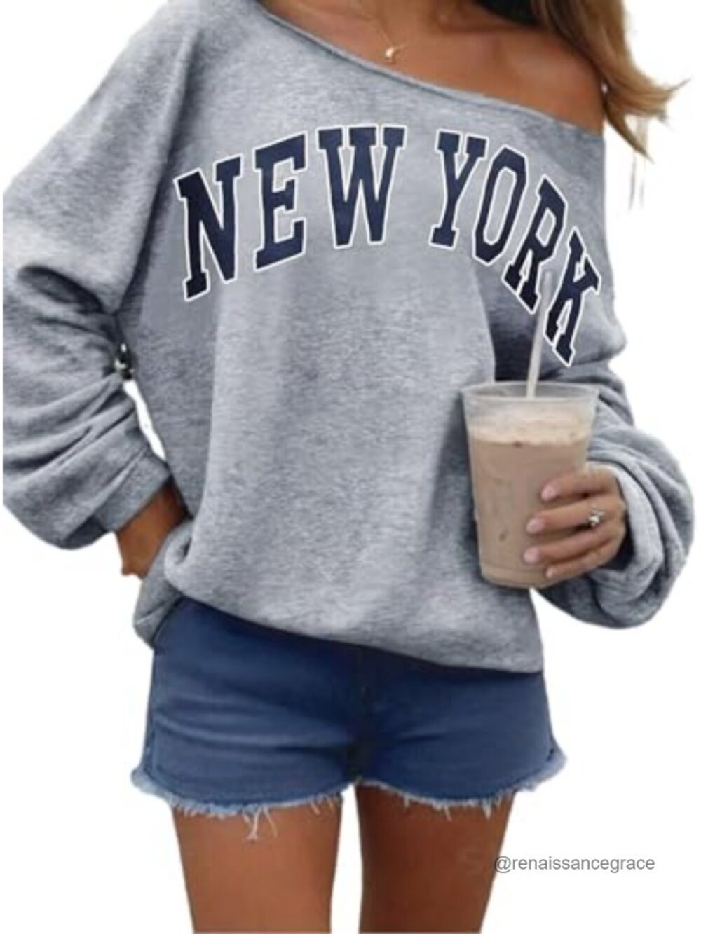 Off The Shoulder Oversized Sweatshirt Long Sleeve Pullover Top